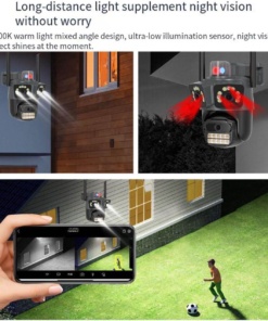 Alternative view of 8K CCTV kamera od 360 stupnjeva - s 3 objektiva, WiFi, PTZ, zvuk, alarm, IP66