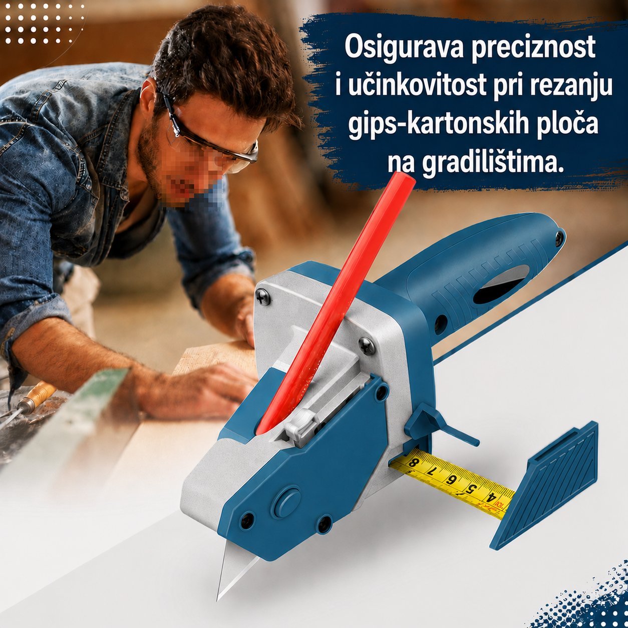 MasterCut Precision™ 3 u 1 alat za mjerenje i rezanje gipsanih ploča
